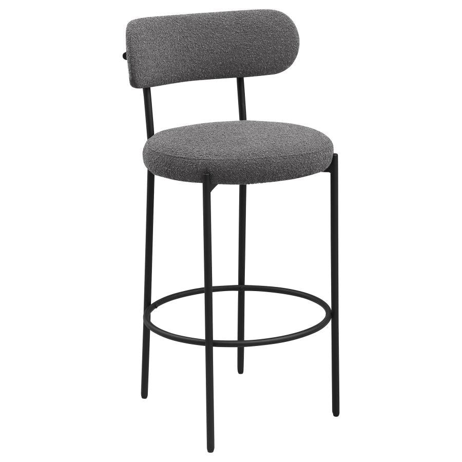 VIOLA BOUCLE UPHOLSTERED BAR CHAIR GREY (SET OF 2) - Closeout Deal