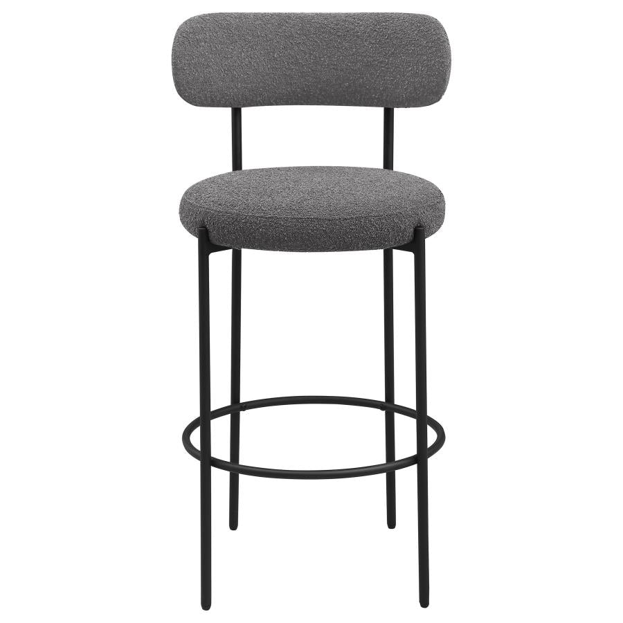 VIOLA BOUCLE UPHOLSTERED BAR CHAIR GREY (SET OF 2) - Closeout Deal