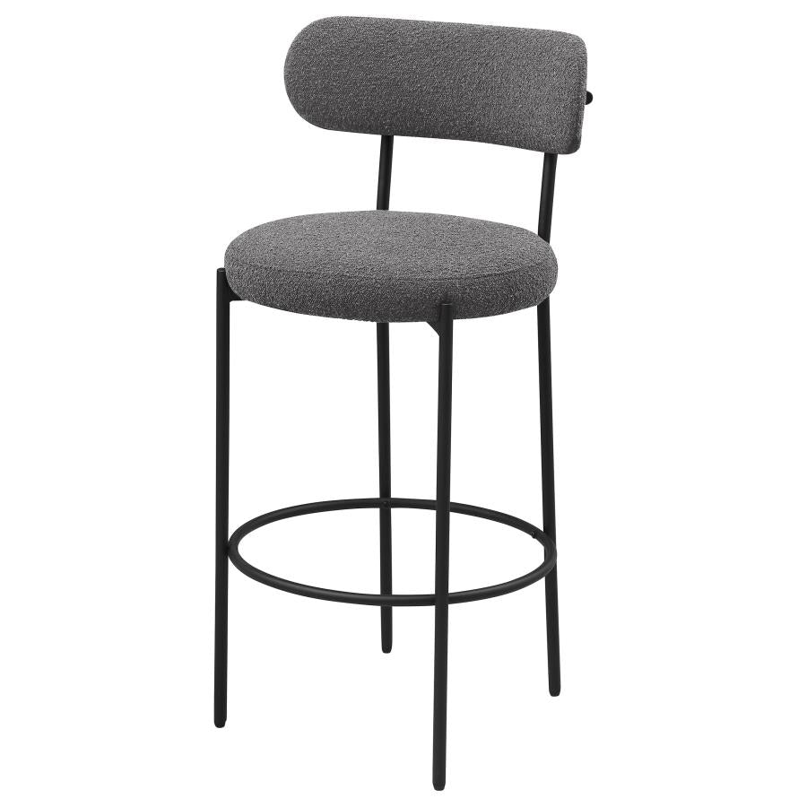VIOLA BOUCLE UPHOLSTERED BAR CHAIR GREY (SET OF 2) - Closeout Deal