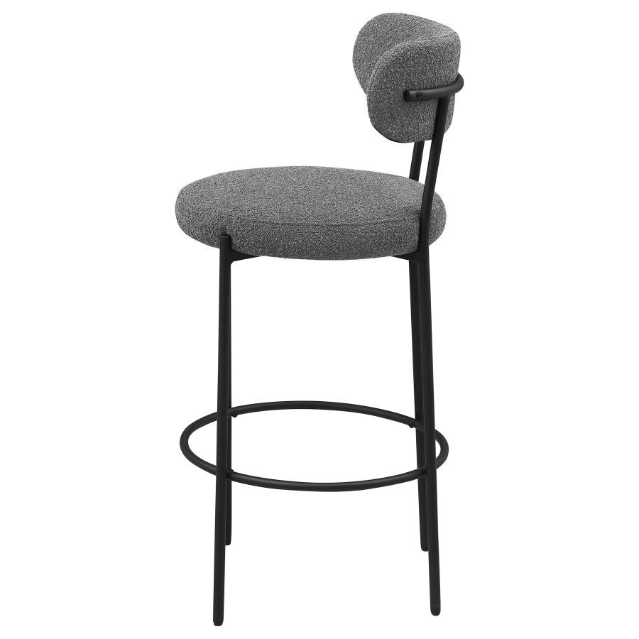 VIOLA BOUCLE UPHOLSTERED BAR CHAIR GREY (SET OF 2) - Closeout Deal