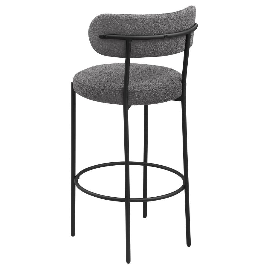 VIOLA BOUCLE UPHOLSTERED BAR CHAIR GREY (SET OF 2) - Closeout Deal