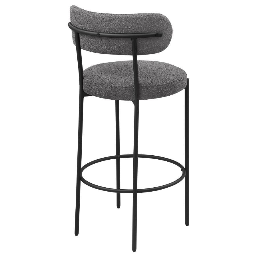 VIOLA BOUCLE UPHOLSTERED BAR CHAIR GREY (SET OF 2) - Closeout Deal