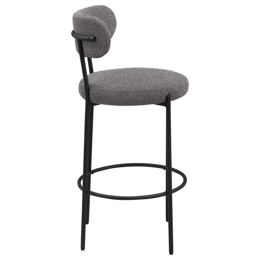 VIOLA BOUCLE UPHOLSTERED BAR CHAIR GREY (SET OF 2) - Closeout Deal