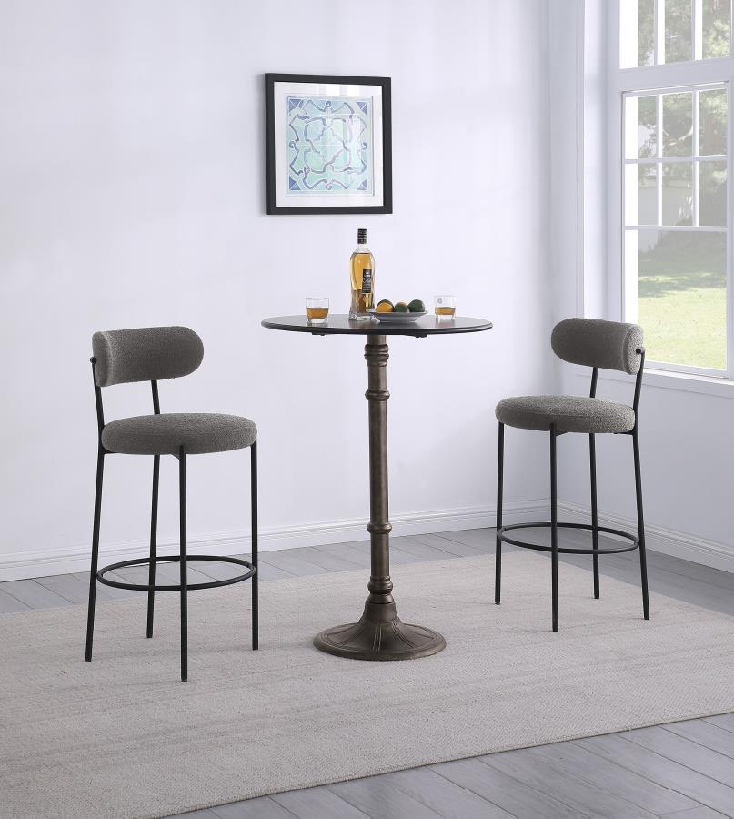 VIOLA BOUCLE UPHOLSTERED BAR CHAIR GREY (SET OF 2) - Closeout Deal