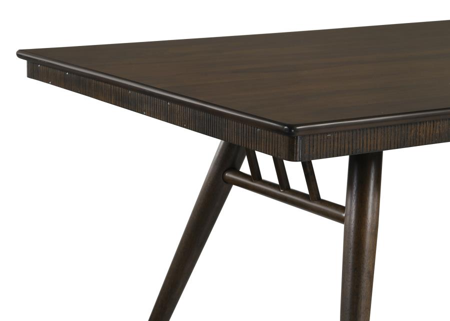 WES 7-PIECE RECTANGULAR DINING TABLE SET DARK WALNUT - Closeout Deal