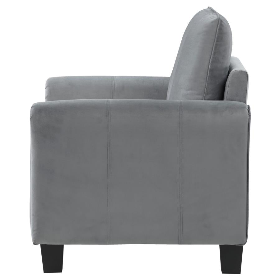 DAVIS 2-PIECE UPHOLSTERED ROLLED ARM SOFA CHAIR SET GREY - Closeout Deal