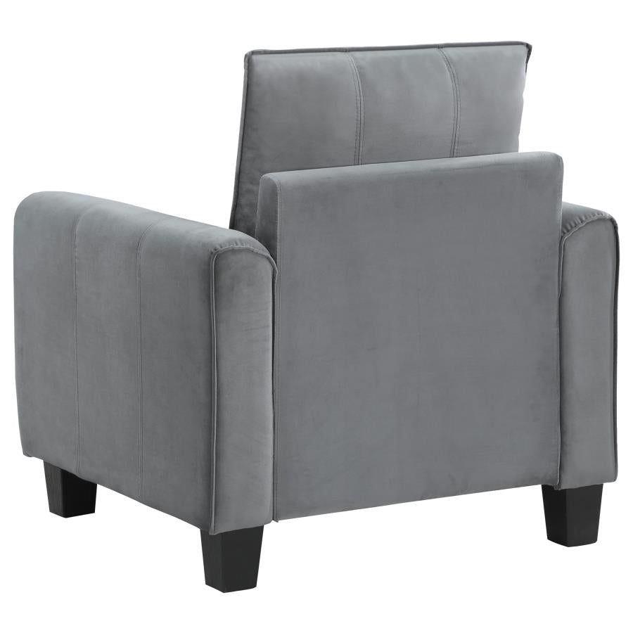DAVIS 2-PIECE UPHOLSTERED ROLLED ARM SOFA CHAIR SET GREY - Closeout Deal