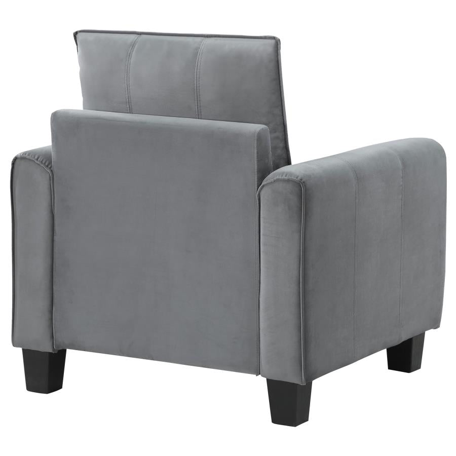DAVIS 2-PIECE UPHOLSTERED ROLLED ARM SOFA CHAIR SET GREY - Closeout Deal