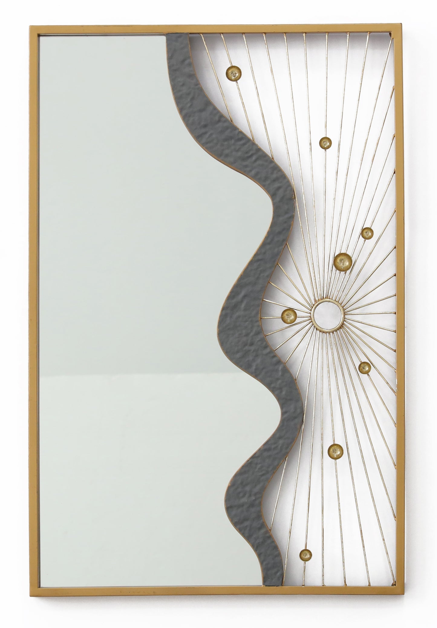 Abstract Metal Wall Mirror – 24"x37"