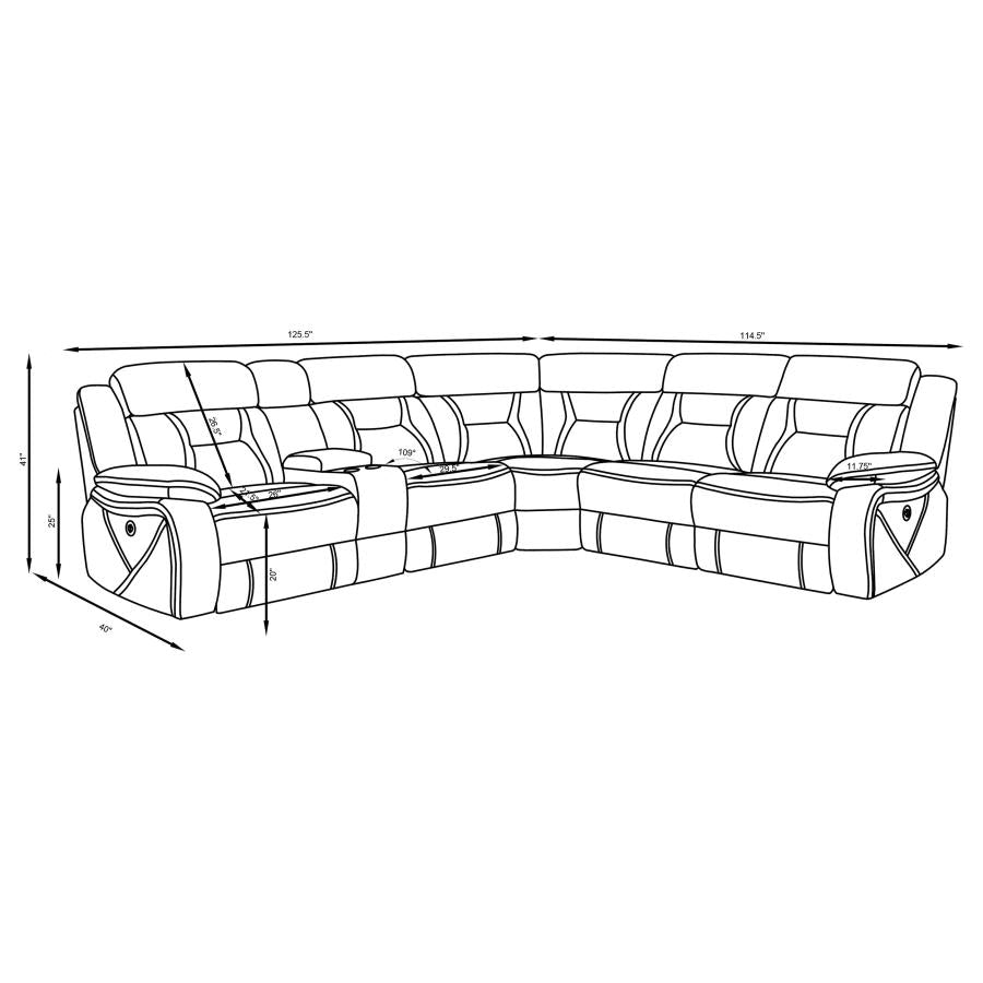 HIGGINS UPHOLSTERED POWER RECLINING SECTIONAL SOFA GREY - Closeout Deal