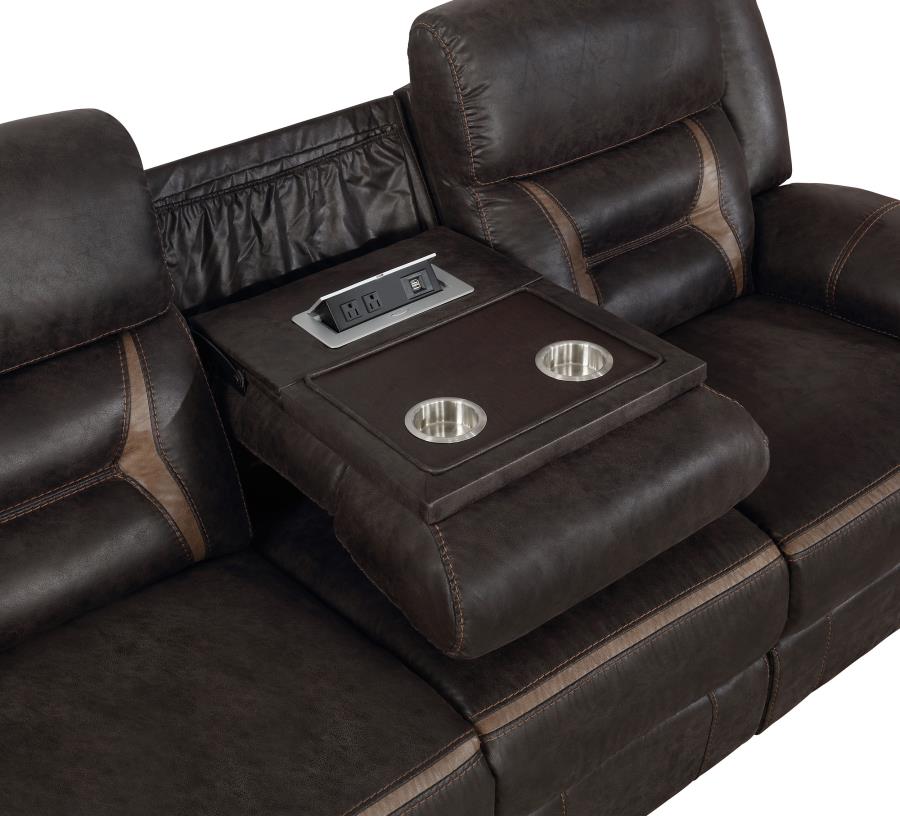 Greer Reclining Sofa - Brown