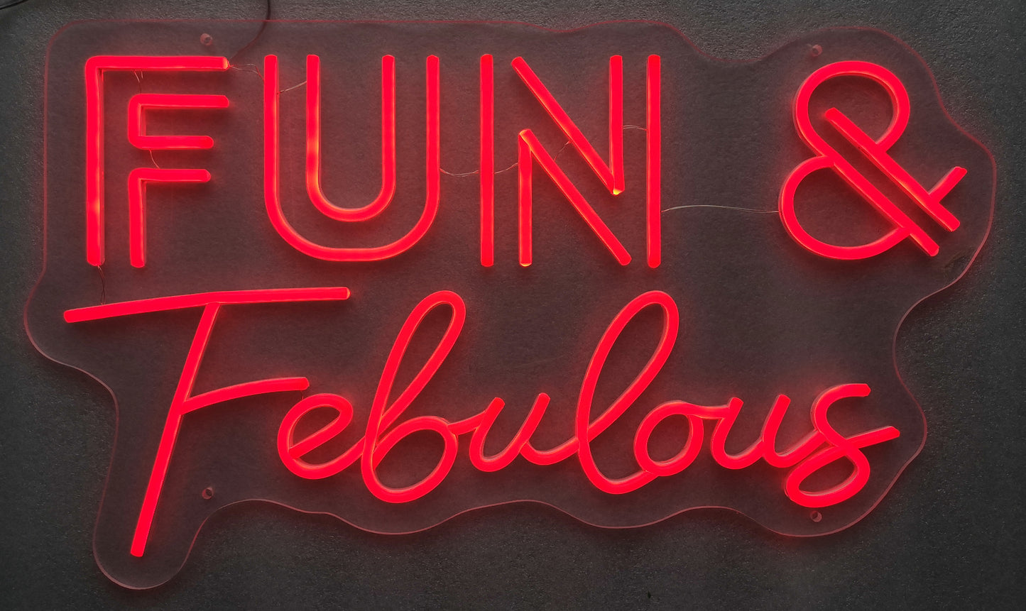 Fun & Fabulous Neon Typography – 14"x24"