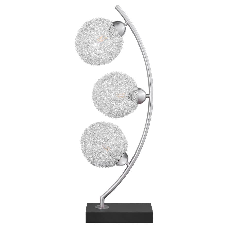 CLAUDIA 30-INCH WOVEN SPHERICAL METAL TABLE LAMP BLACK - Closeout Deal