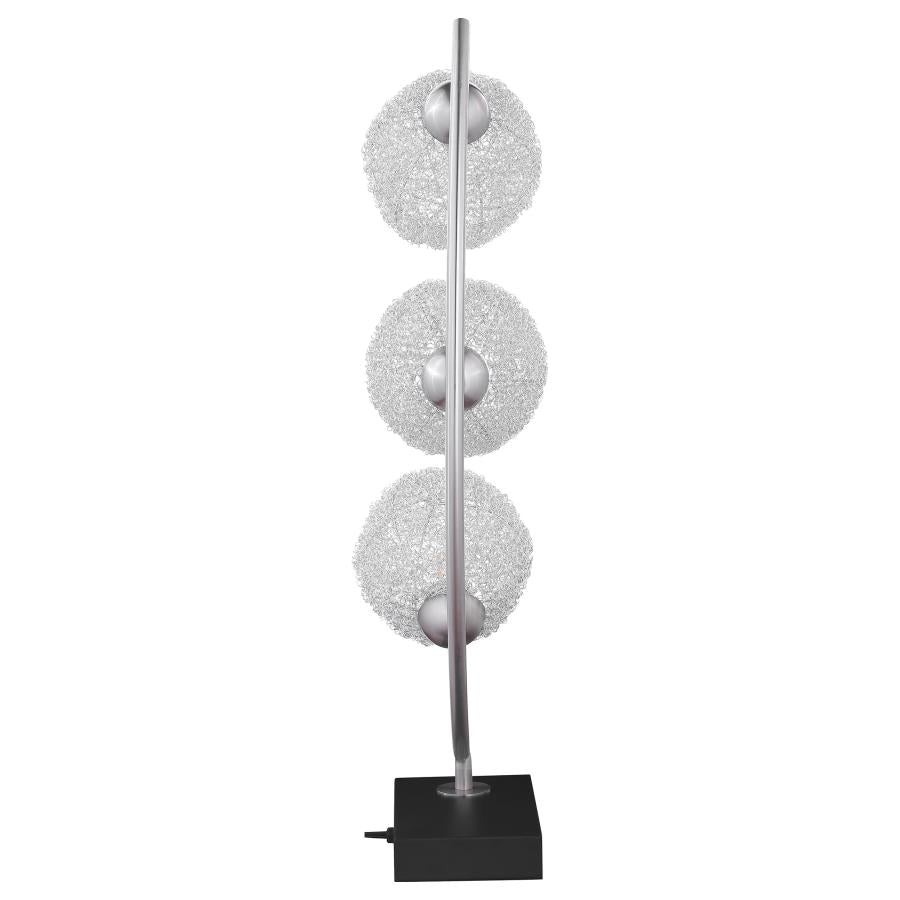 CLAUDIA 30-INCH WOVEN SPHERICAL METAL TABLE LAMP BLACK - Closeout Deal