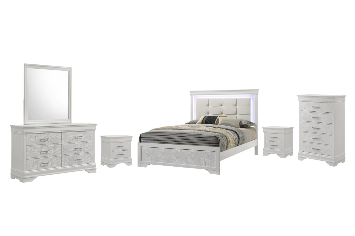 Arya White King Bedroom Collection