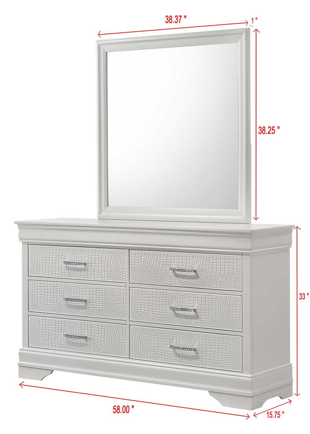 Arya White King Bedroom Collection