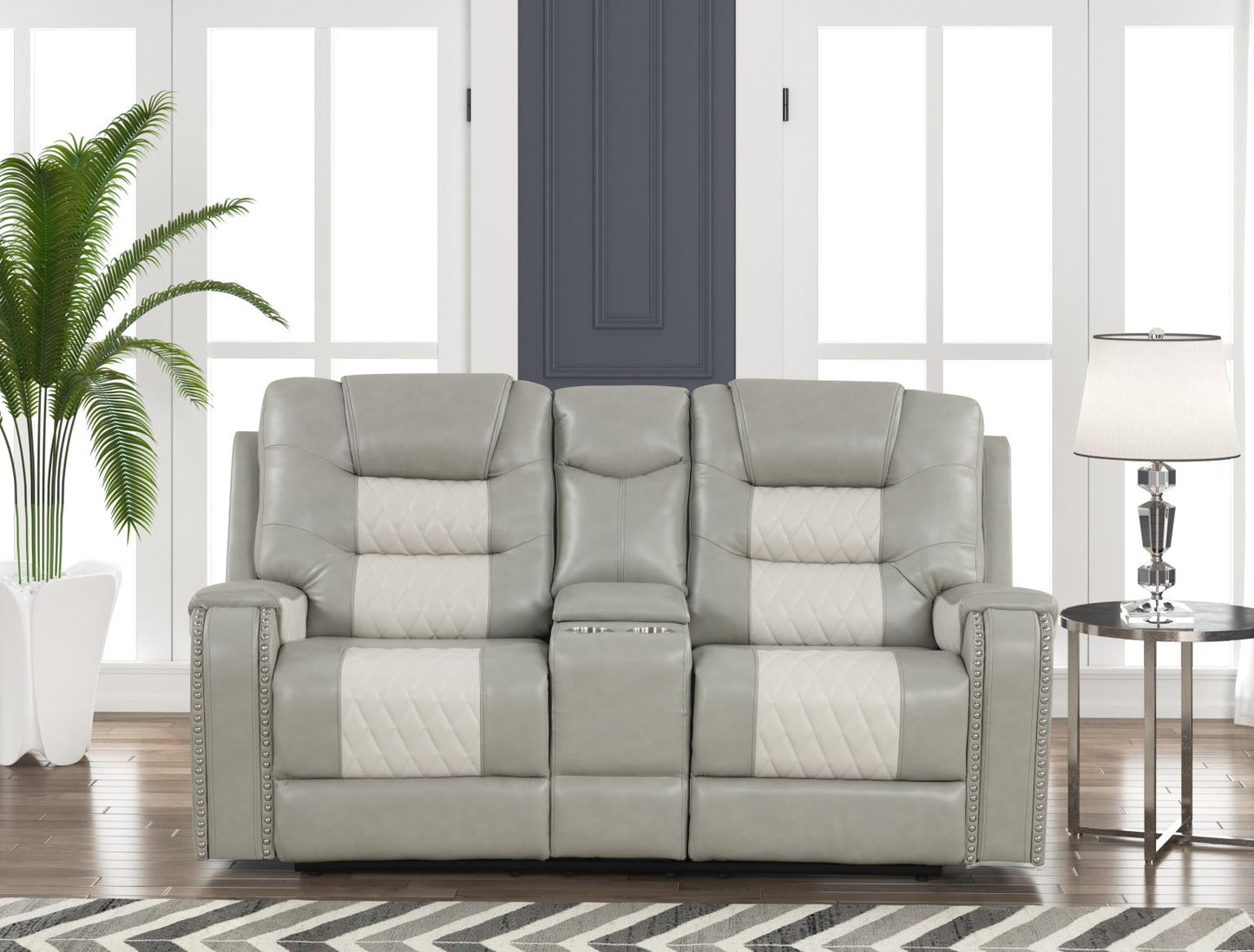 Cowboy Loveseat - Ice on Grey