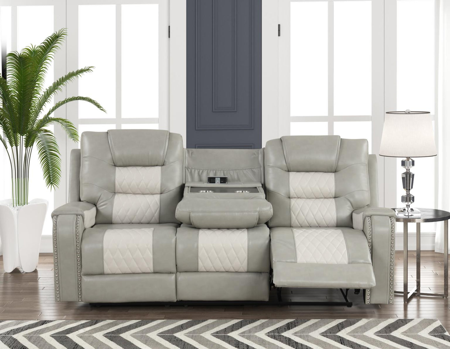 Cowboy Sofa - Ice on Grey