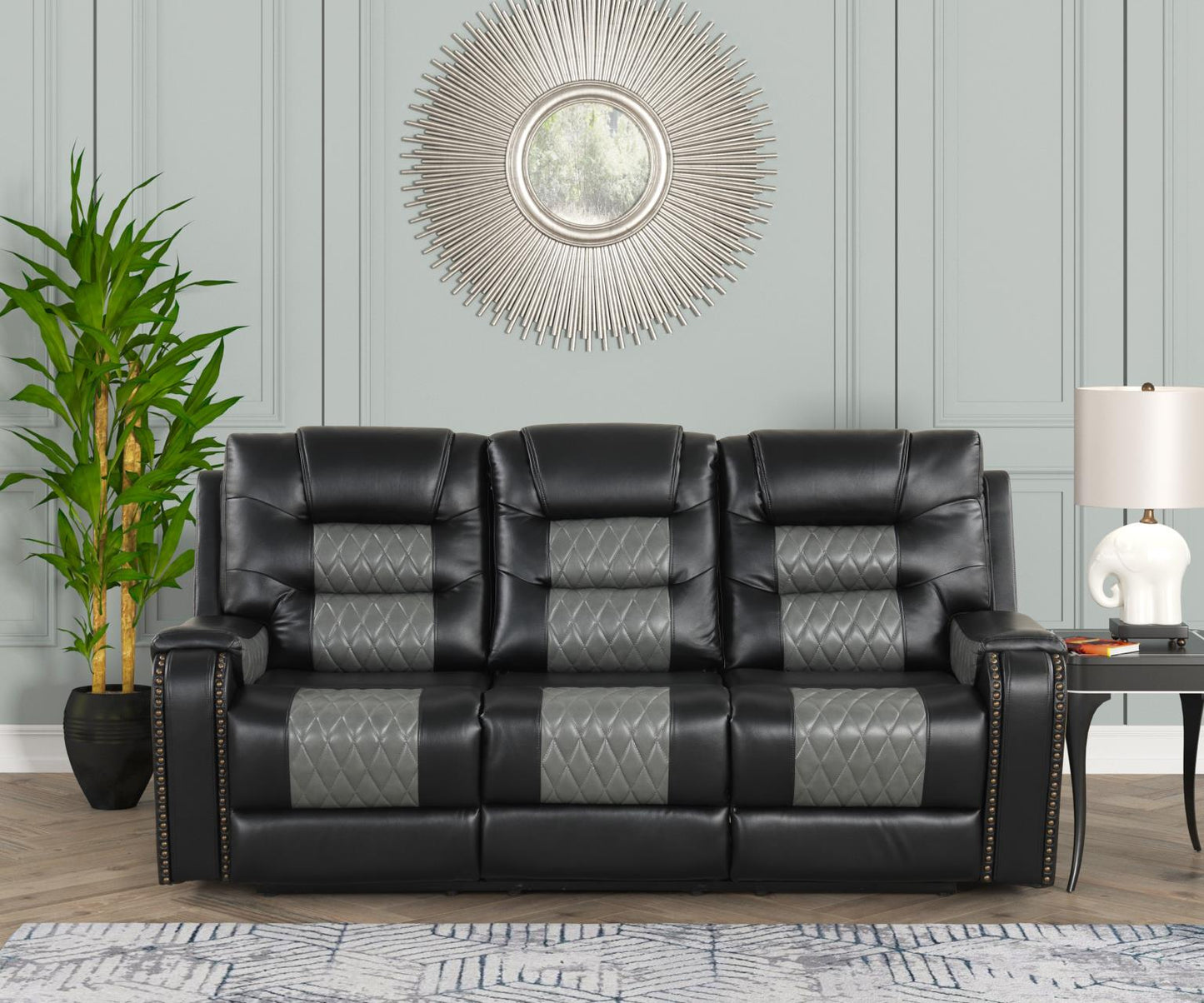 Cowboy Sofa - Grey on Black