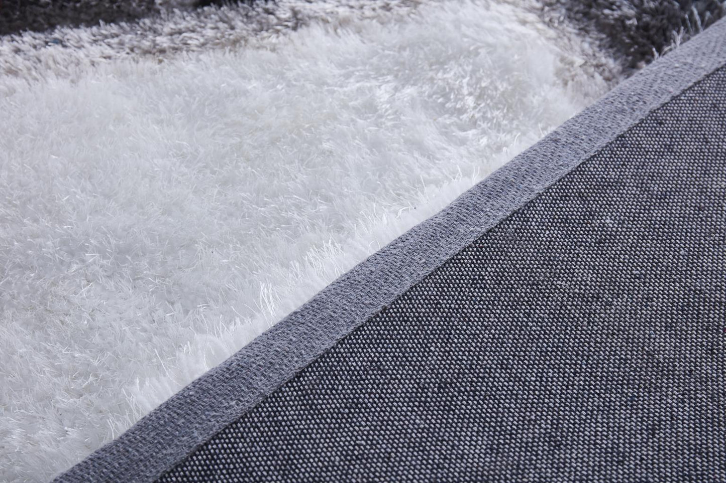 Mateos Black & White Diamond Shag Rug