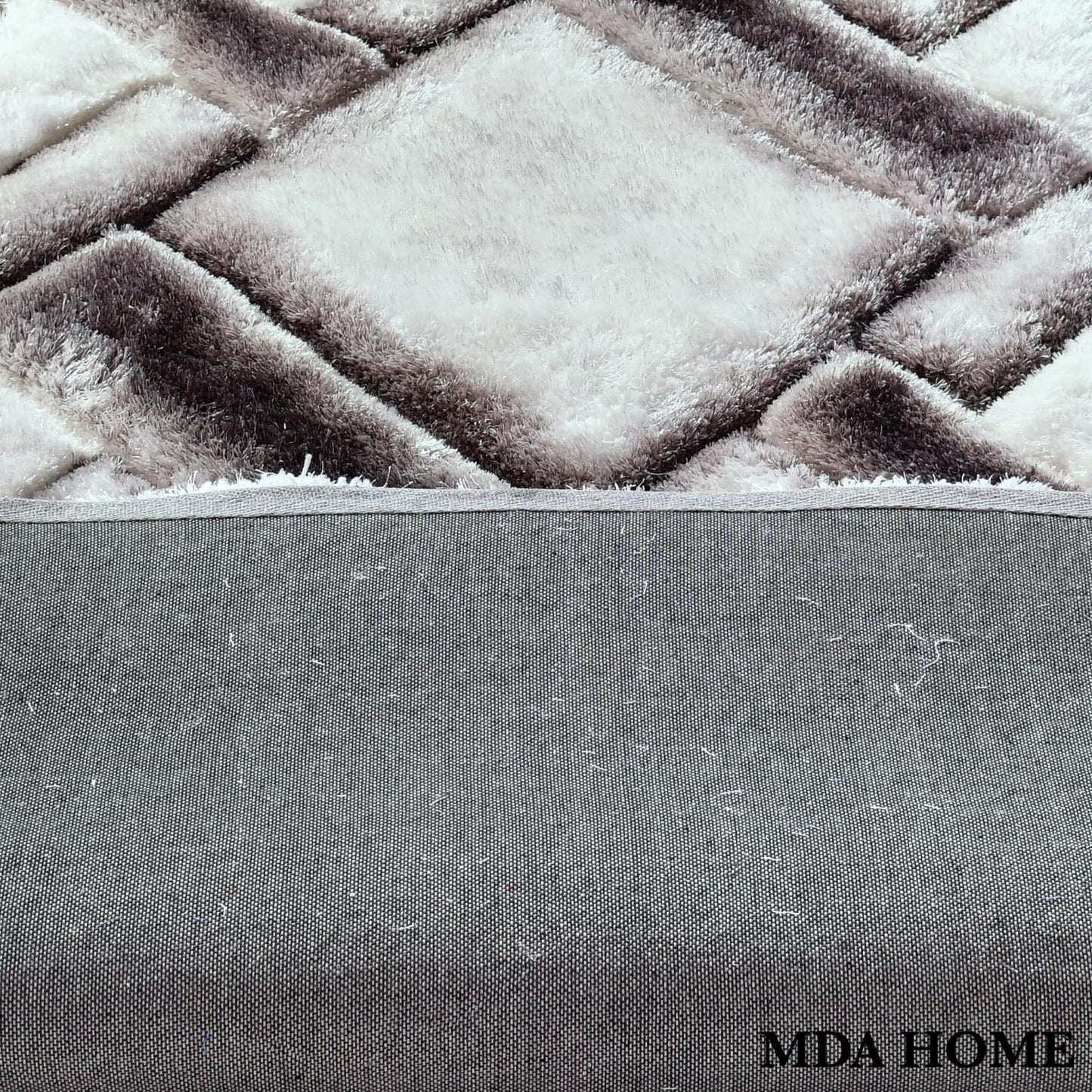 Mateos Black & White Diamond Shag Rug