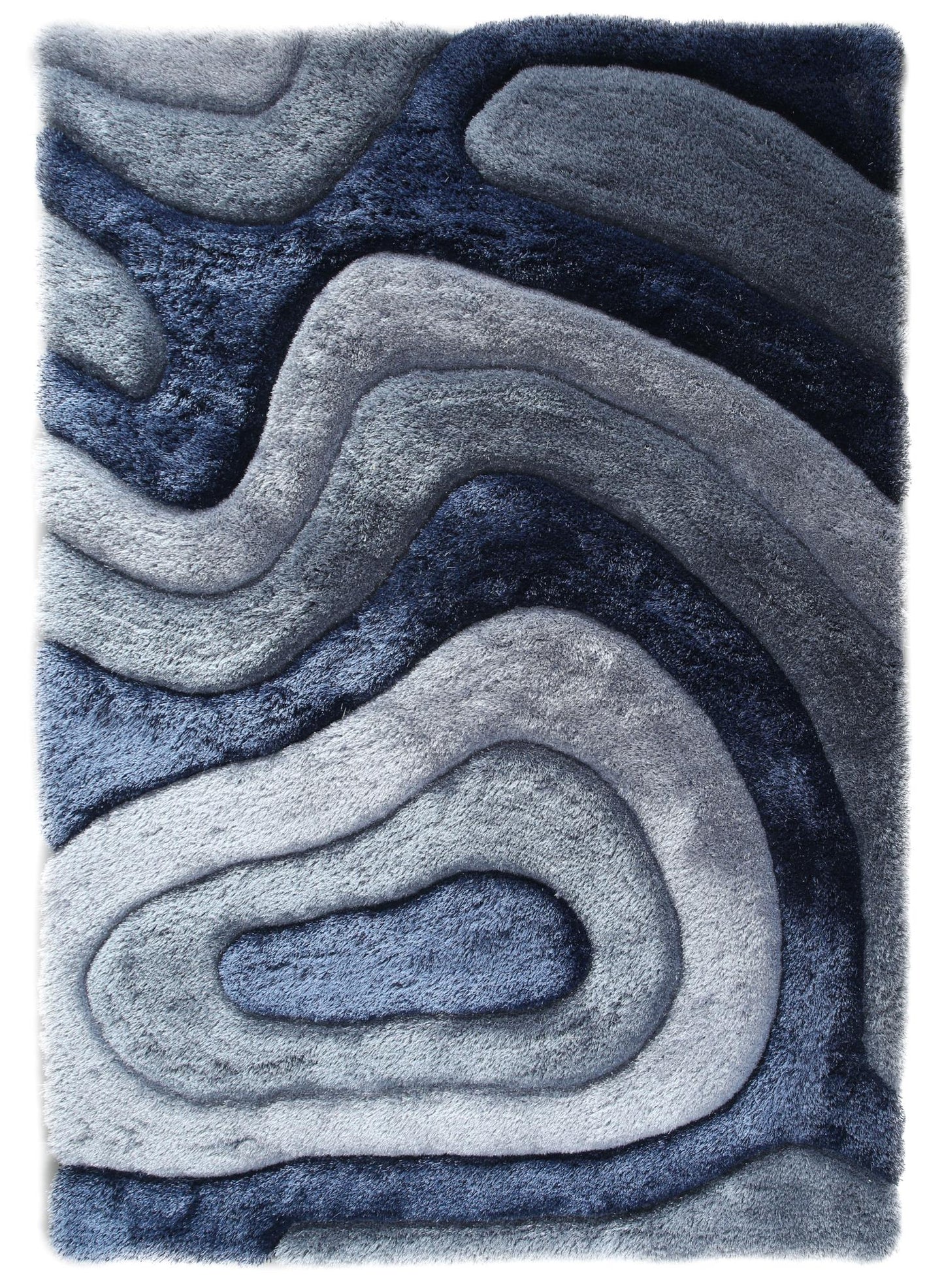 Mateos Blue Grey Shag Rug