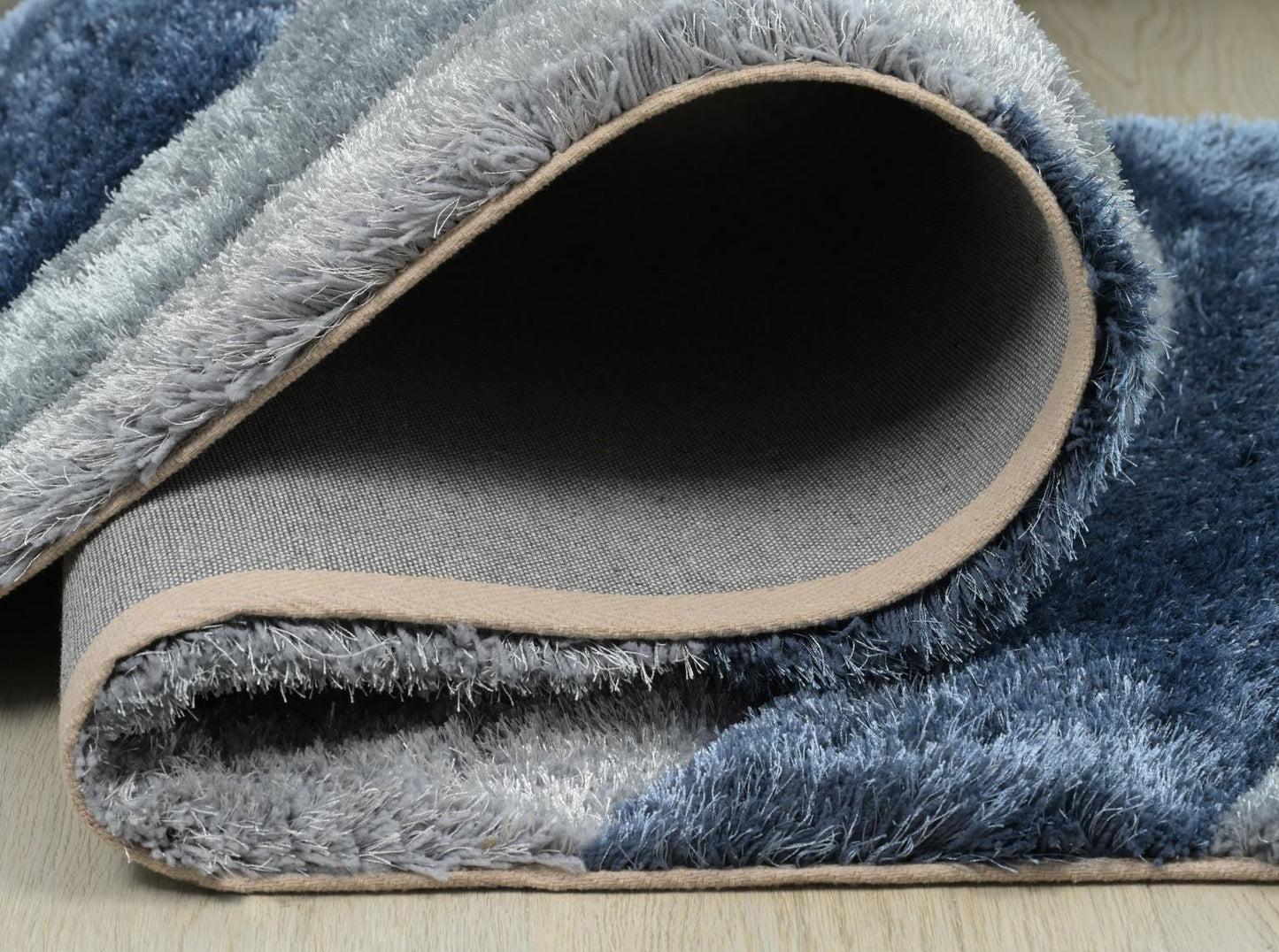 Mateos Blue Grey Shag Rug
