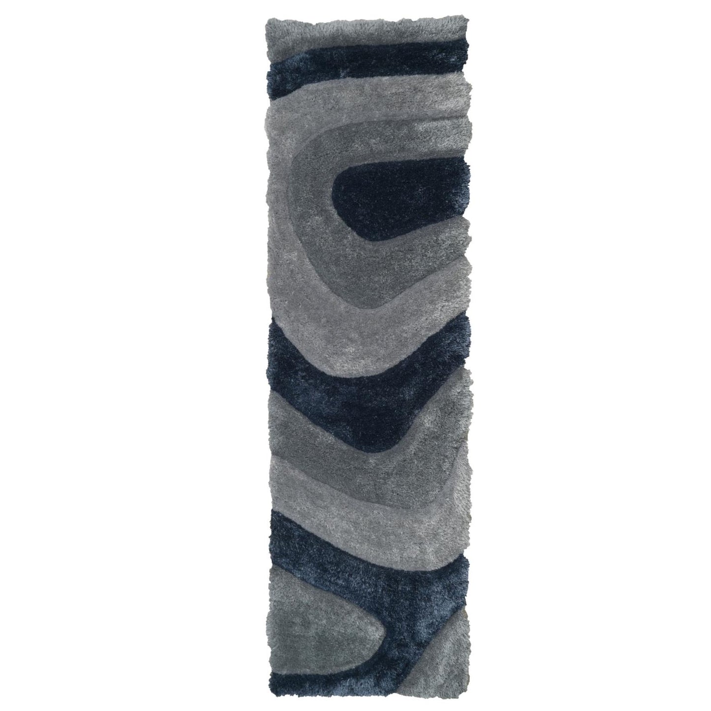 Mateos Blue Grey Shag Rug