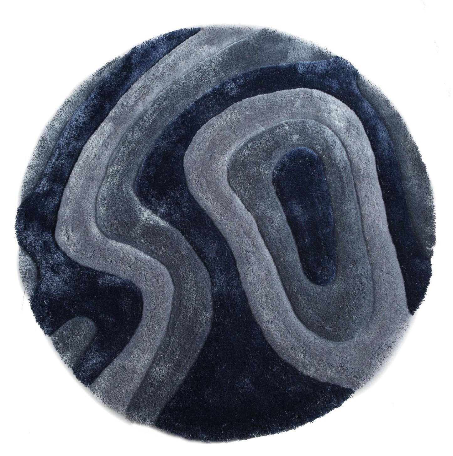 Mateos Blue Grey Shag Rug