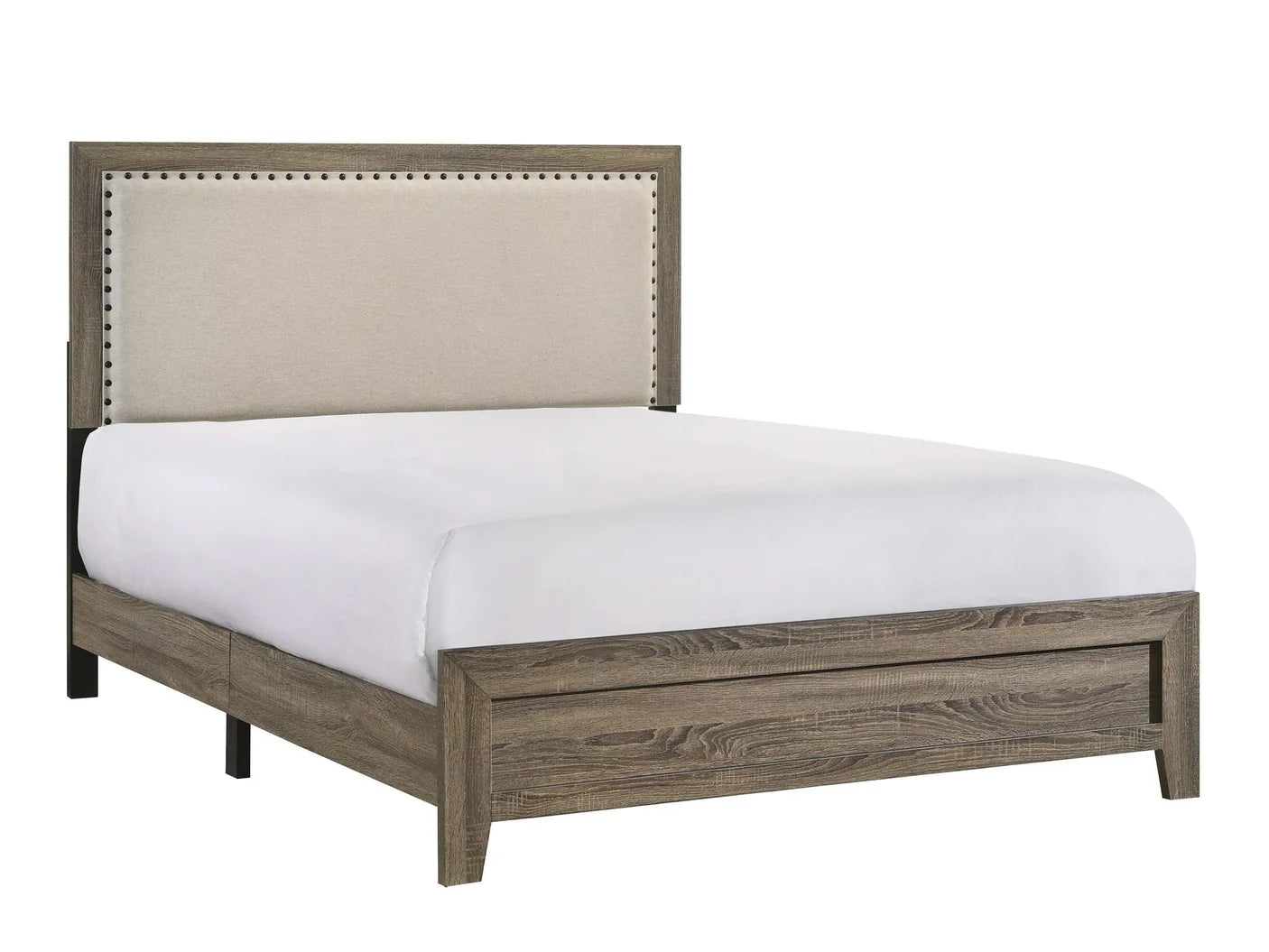 Reno King Bed Frame - Grey Upholstered