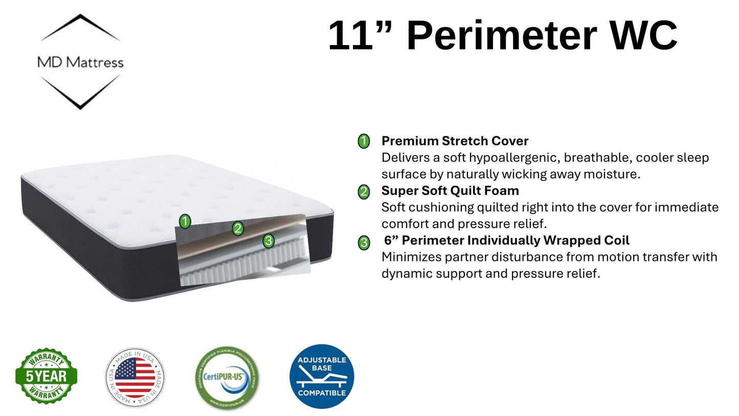 ValueSleep 11" Pocketed Coil Hybrid Mattress