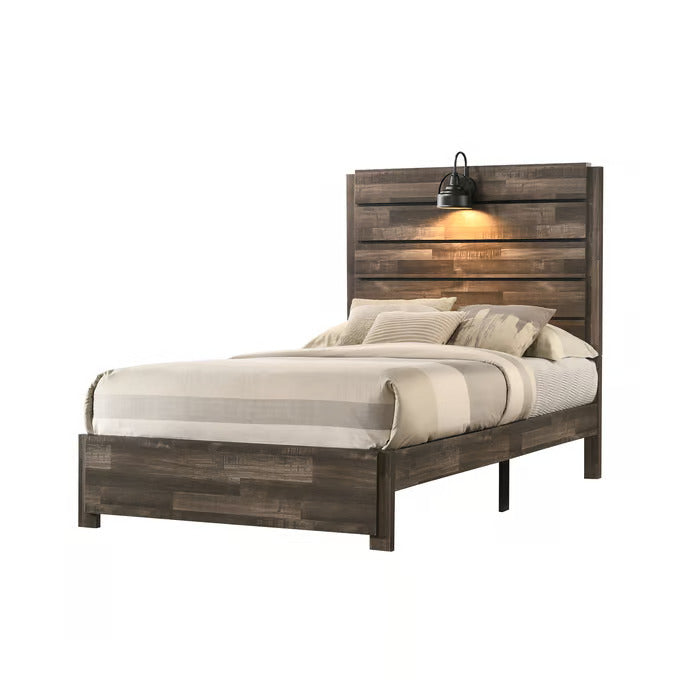Carter Full Platform Bed Frame - Rustic Brown