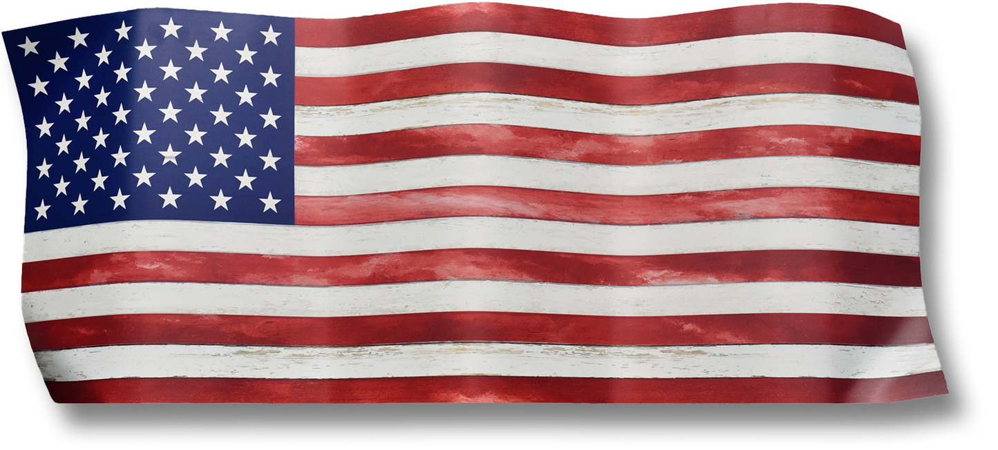 American Flag Metal Wall Art – 39"x16"