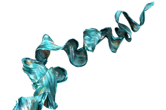 Turquoise Squiggly Wall Art – 40"x60" Glass Print