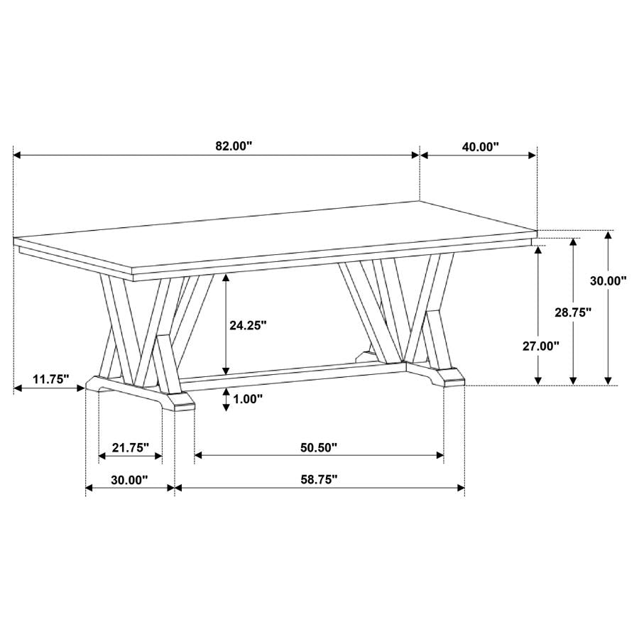 CORNELIA 7-PIECE RECTANGULAR DINING TABLE SET COASTAL GREY - Closeout Deal