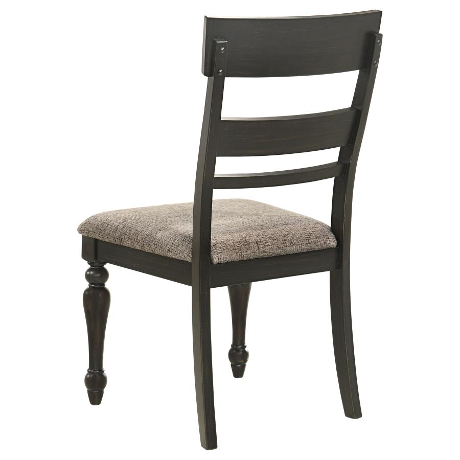 BRIDGET 6-PIECE RECTANGULAR DINING SET CHARCOAL SAND THROUGH - Closeout Deal