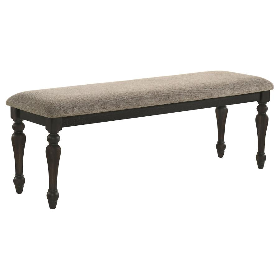 BRIDGET 6-PIECE RECTANGULAR DINING SET CHARCOAL SAND THROUGH - Closeout Deal
