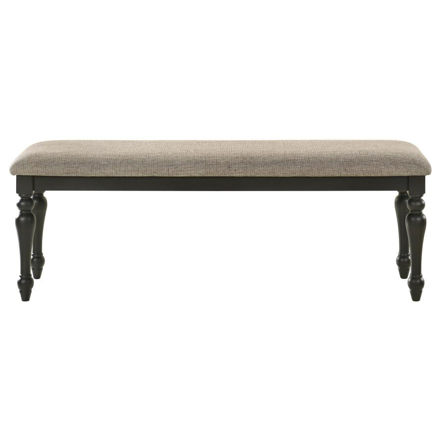 BRIDGET 6-PIECE RECTANGULAR DINING SET CHARCOAL SAND THROUGH - Closeout Deal