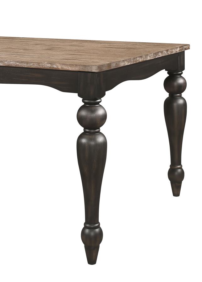 BRIDGET 6-PIECE RECTANGULAR DINING SET CHARCOAL SAND THROUGH - Closeout Deal
