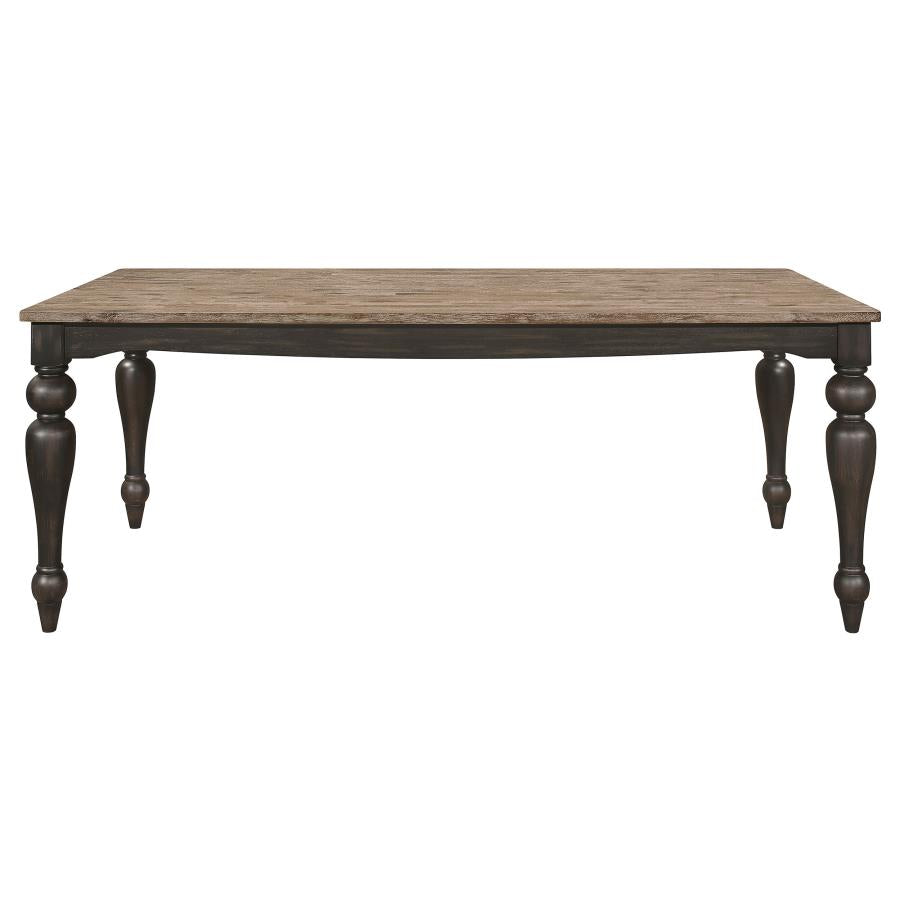 BRIDGET 7-PIECE RECTANGULAR DINING SET CHARCOAL SAND THROUGH - Closeout Deal