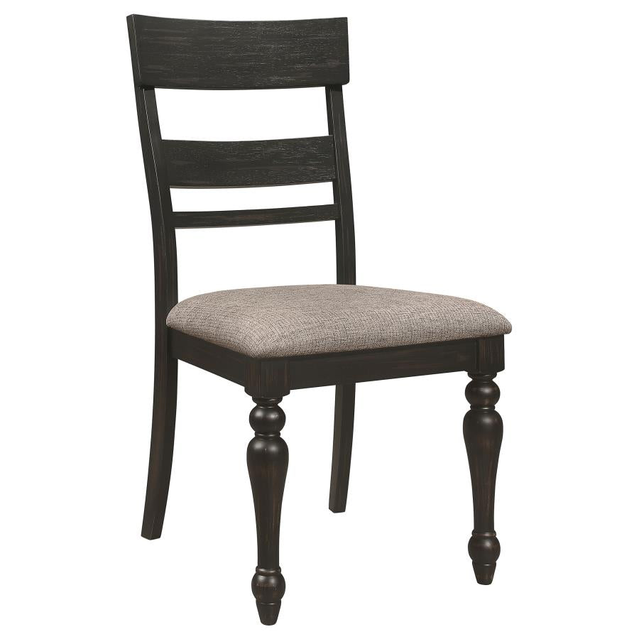 BRIDGET 7-PIECE RECTANGULAR DINING SET CHARCOAL SAND THROUGH - Closeout Deal