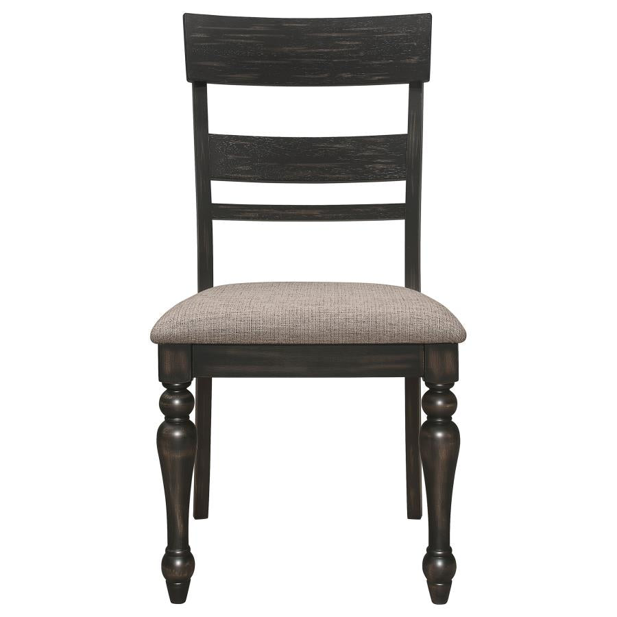 BRIDGET 7-PIECE RECTANGULAR DINING SET CHARCOAL SAND THROUGH - Closeout Deal