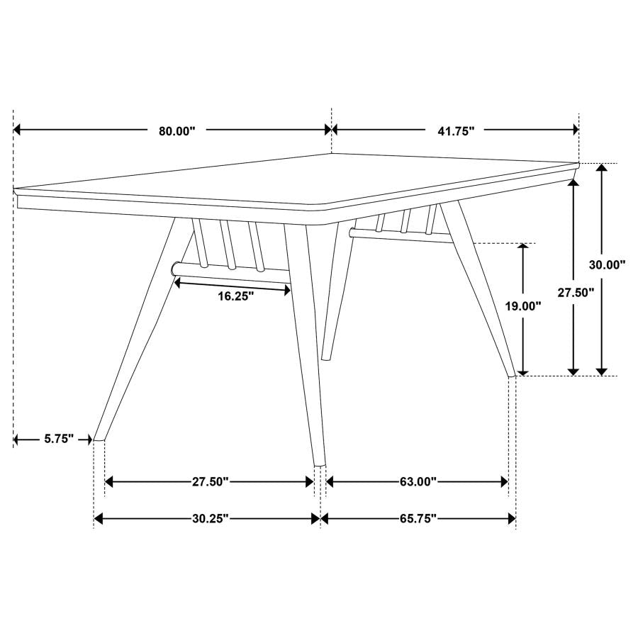 WES 7-PIECE RECTANGULAR DINING TABLE SET DARK WALNUT - Closeout Deal