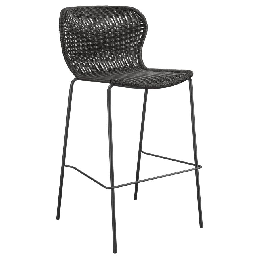 MCKINLEY FAUX RATTAN METAL BAR CHAIR BROWN (SET OF 2) - Closeout Deal