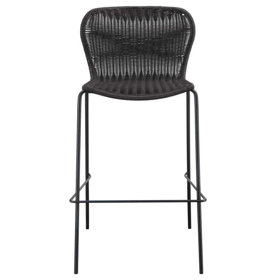 MCKINLEY FAUX RATTAN METAL BAR CHAIR BROWN (SET OF 2) - Closeout Deal