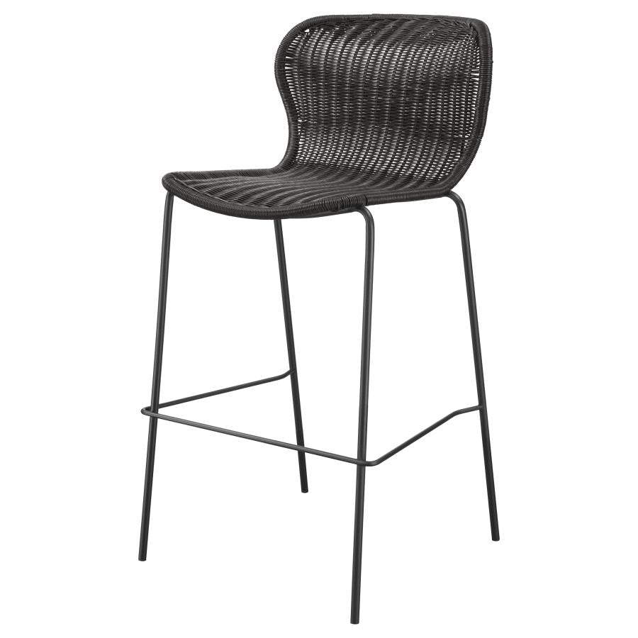 MCKINLEY FAUX RATTAN METAL BAR CHAIR BROWN (SET OF 2) - Closeout Deal