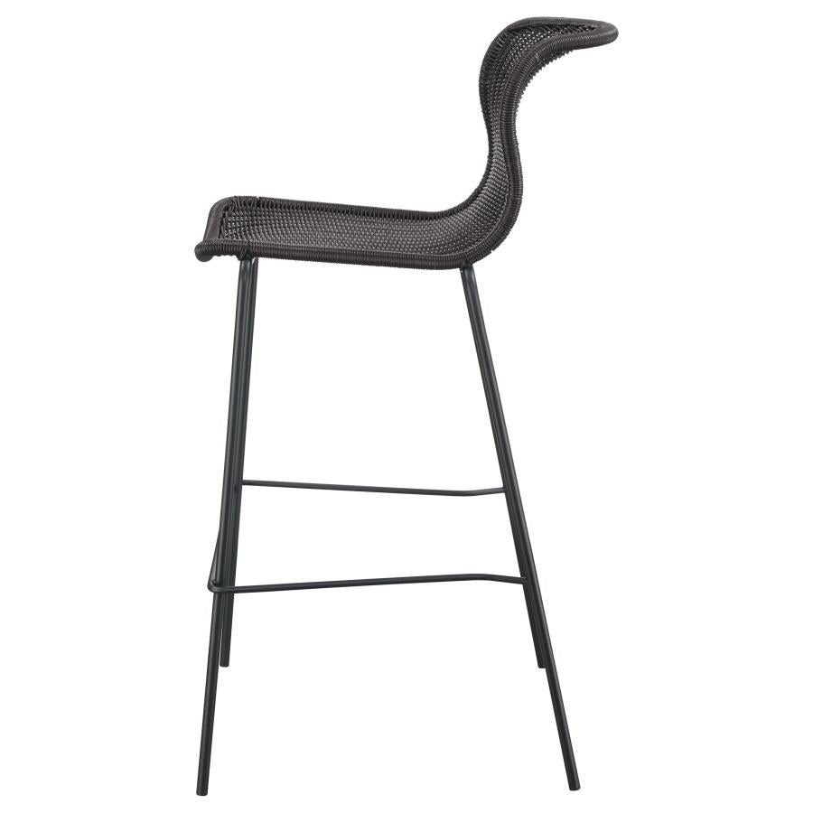 MCKINLEY FAUX RATTAN METAL BAR CHAIR BROWN (SET OF 2) - Closeout Deal