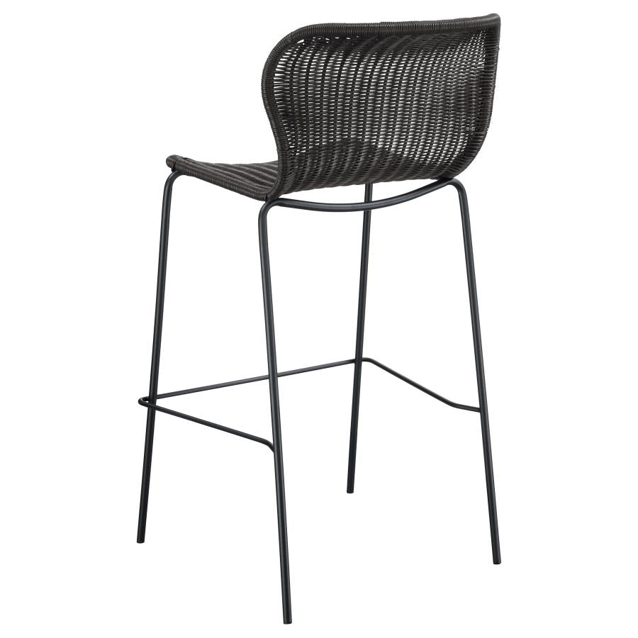 MCKINLEY FAUX RATTAN METAL BAR CHAIR BROWN (SET OF 2) - Closeout Deal