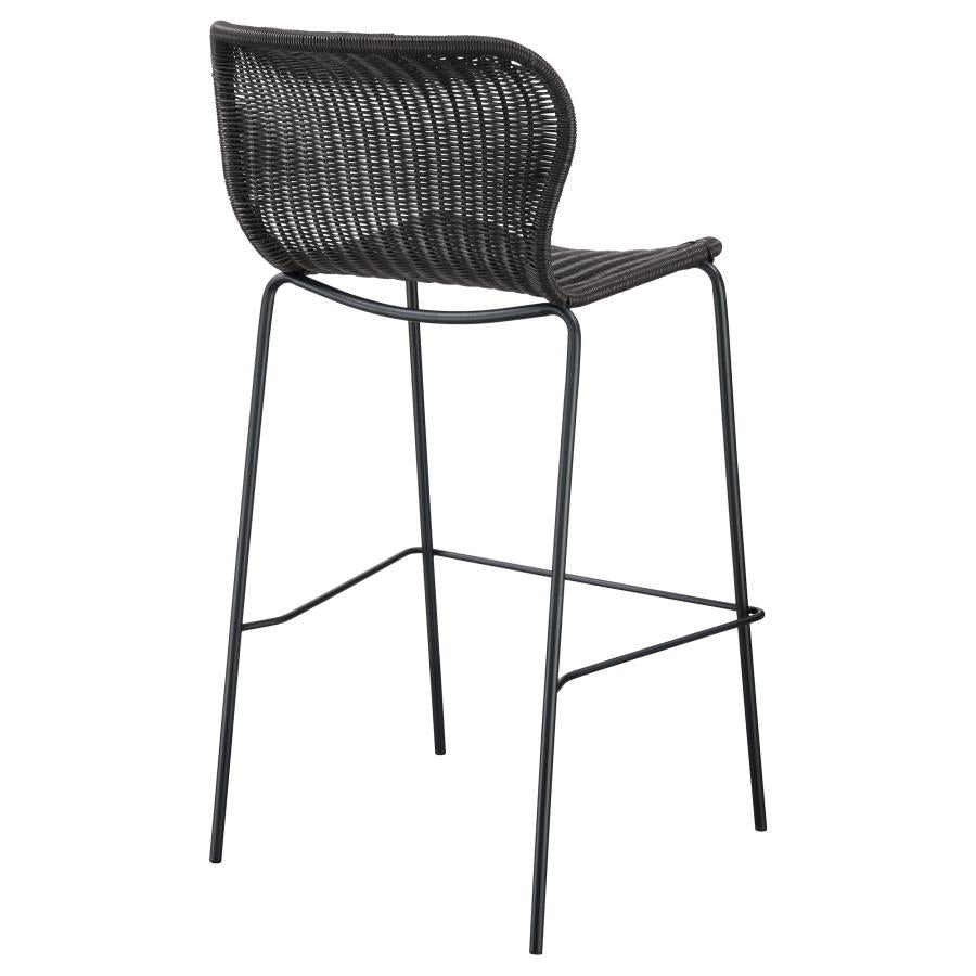 MCKINLEY FAUX RATTAN METAL BAR CHAIR BROWN (SET OF 2) - Closeout Deal