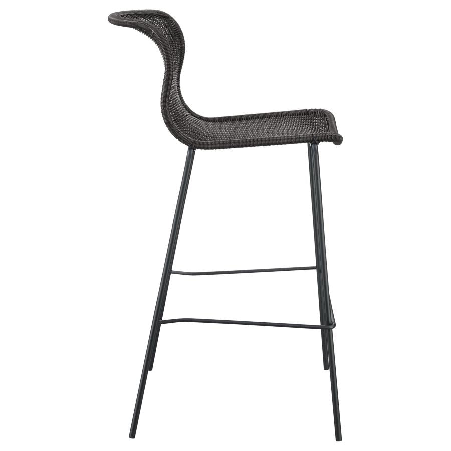MCKINLEY FAUX RATTAN METAL BAR CHAIR BROWN (SET OF 2) - Closeout Deal